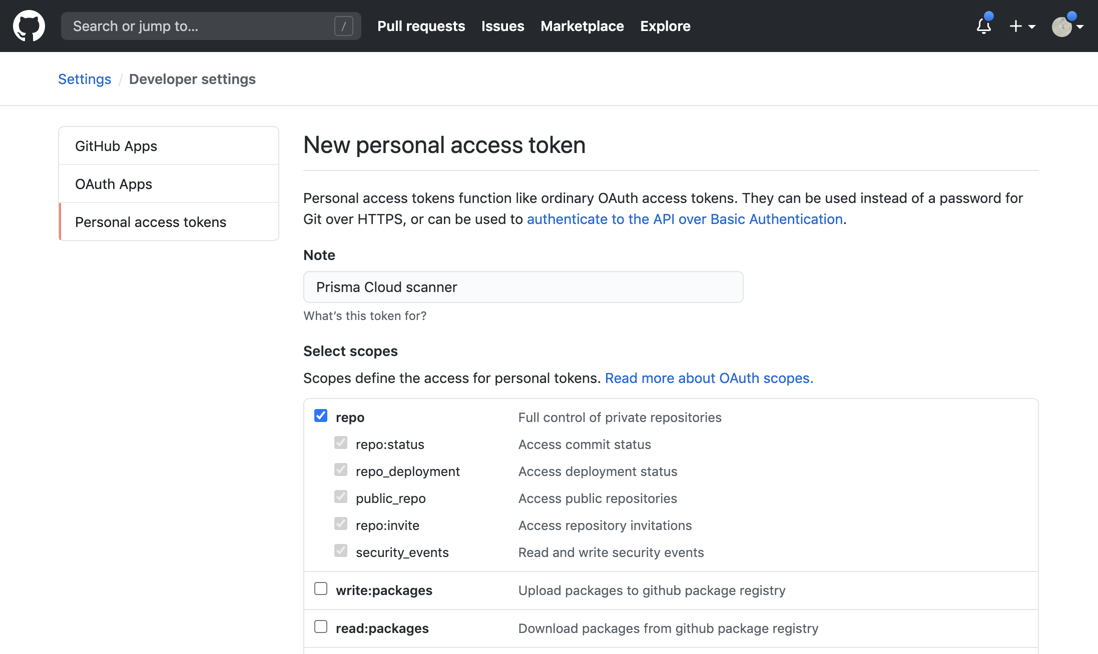 code repo scanning creds