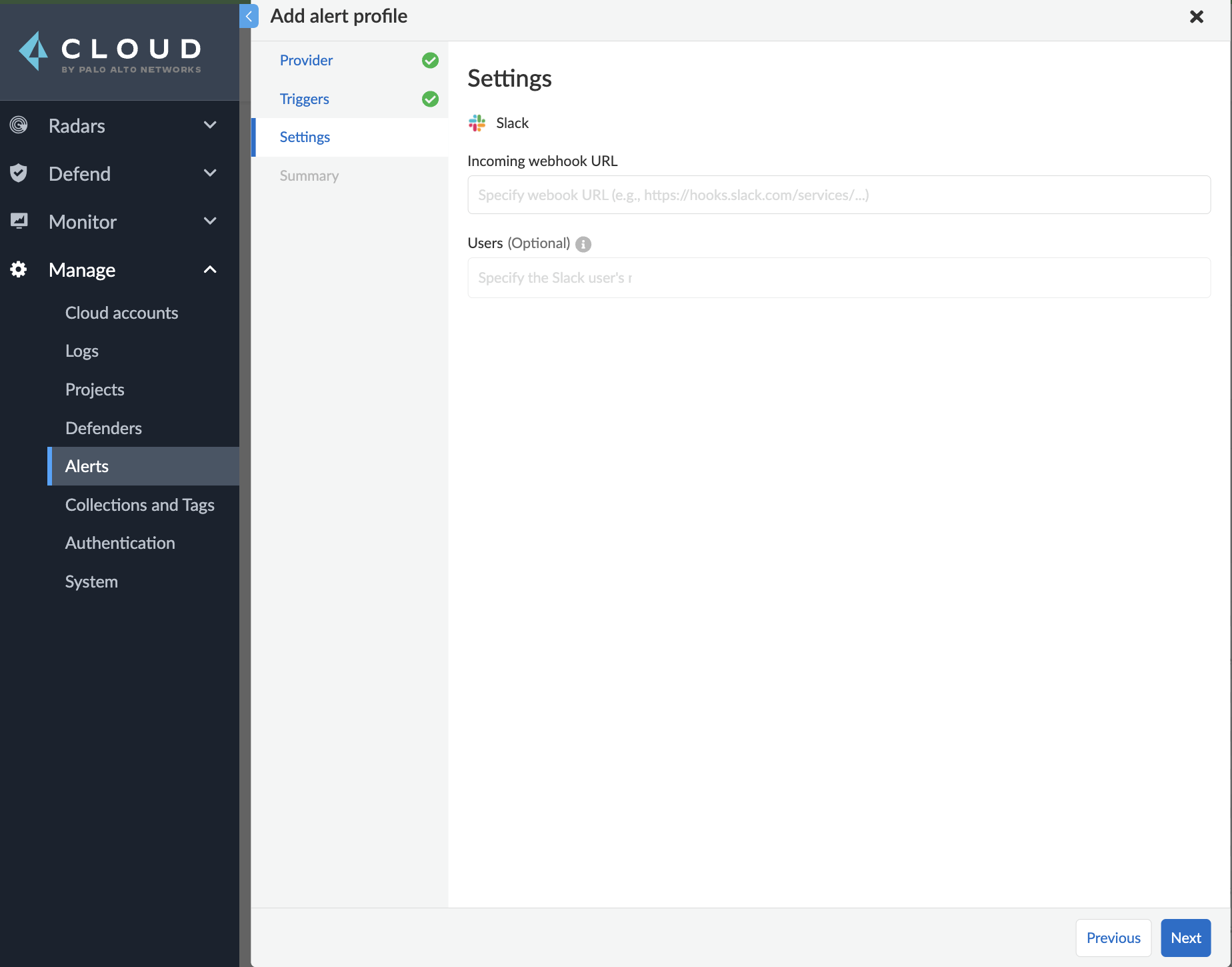slack config 1