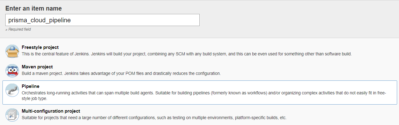 jenkins create pipeline project
