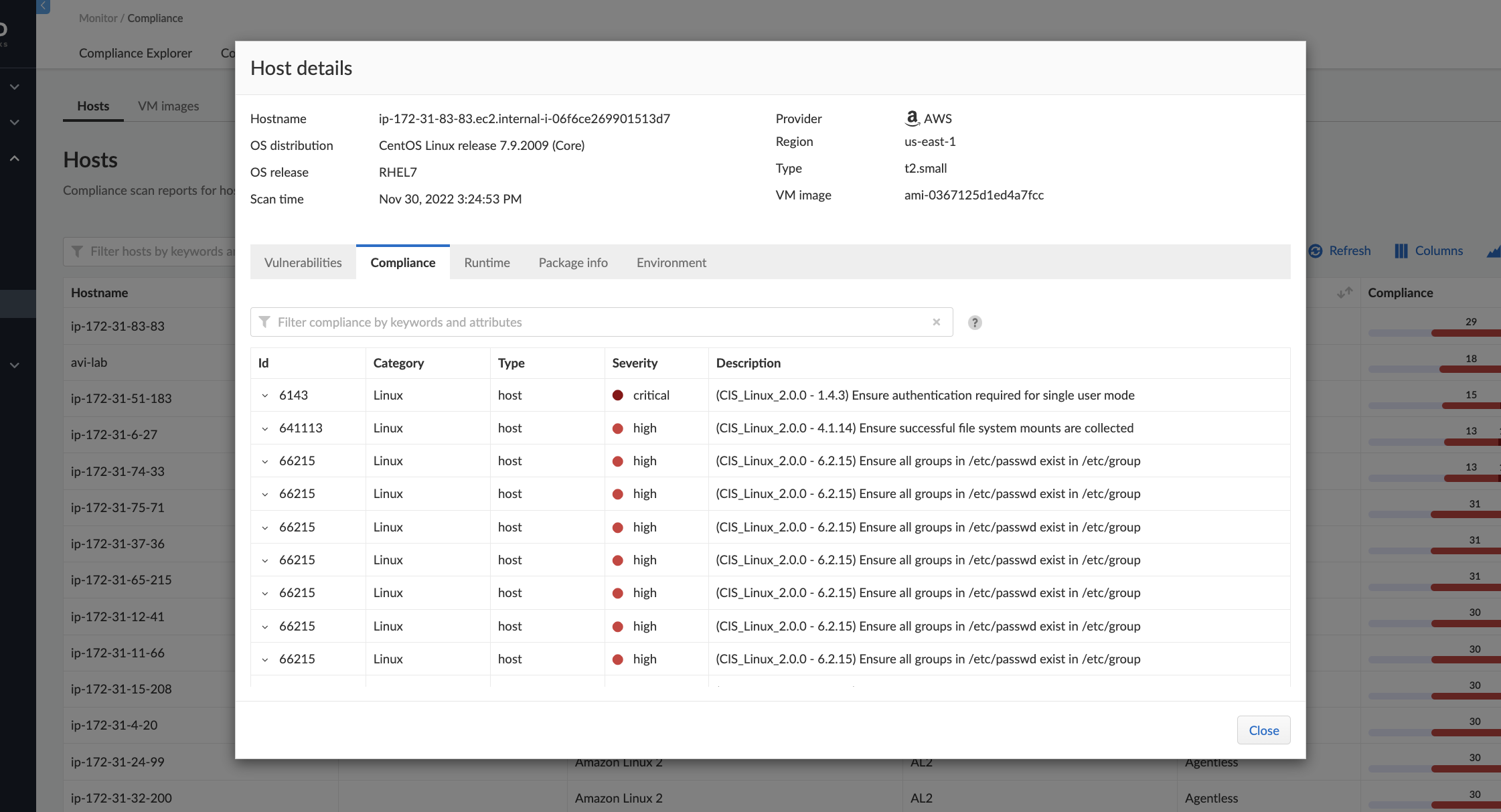host scanning report