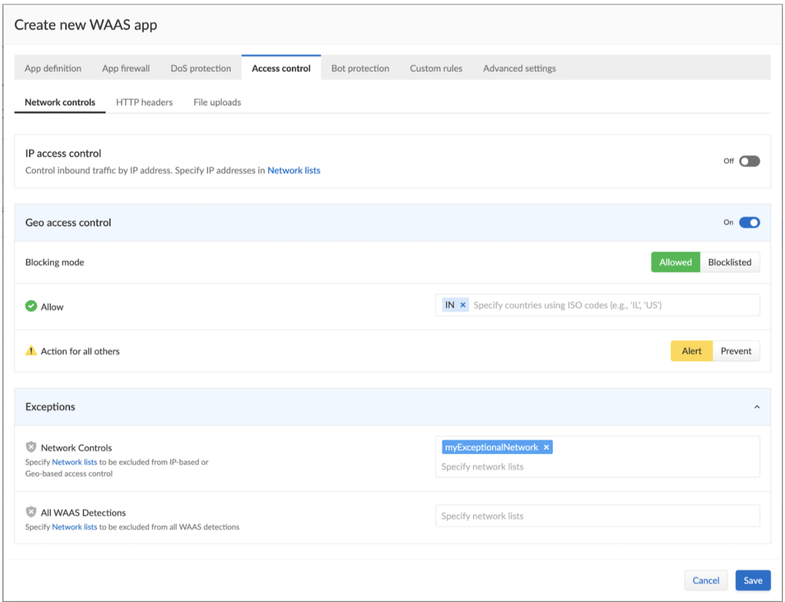 waas access control exception