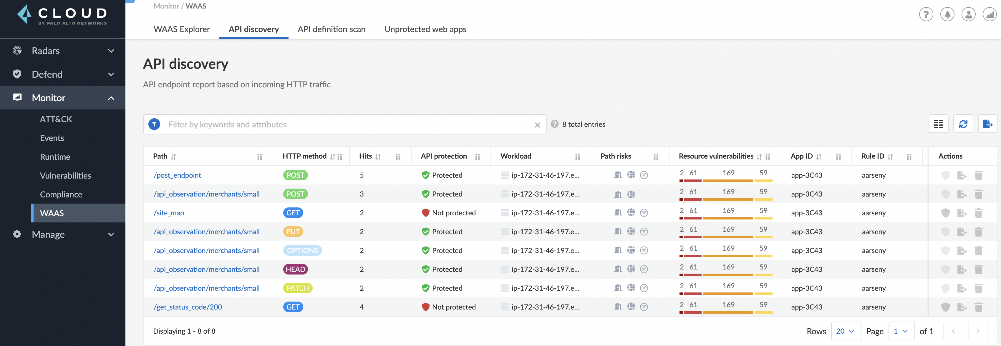 waas api discovery