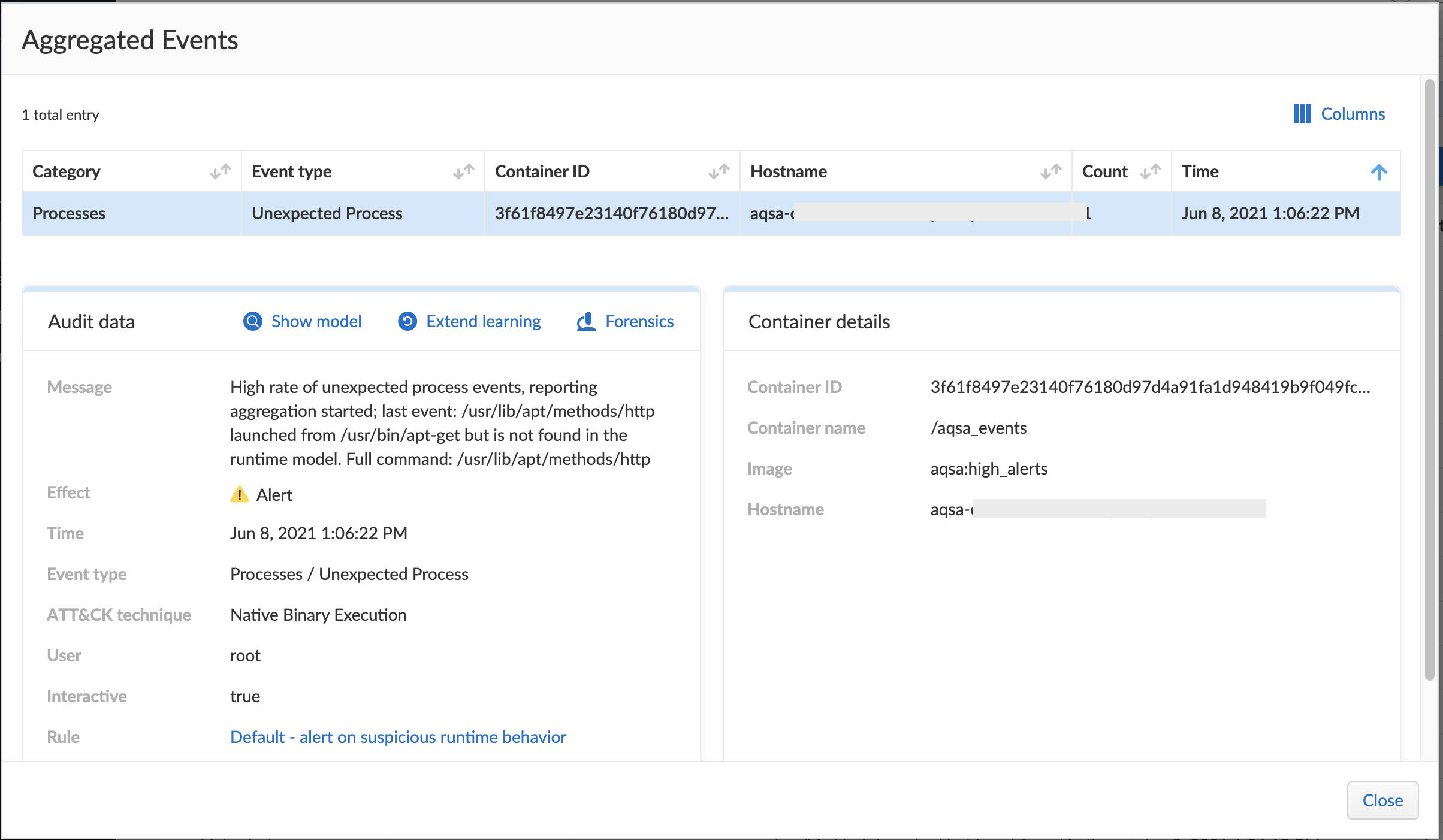 runtime defense aggregation