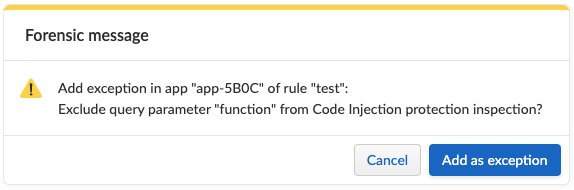 waas analytics add exception
